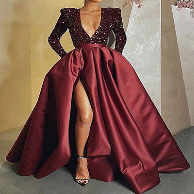 Vestido de Noche Largo con Lentejuelas y Cola - Diseño Elegante para Eventos - Image 5