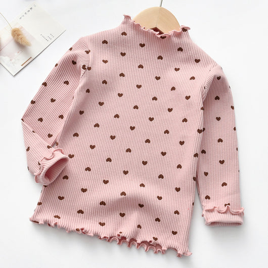 Camisa Infantil de Manga Larga Primavera Otoño con Diseño de Corazón - Image 7