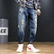 Pantalones Vaqueros Holgados Talla Grande para Hombre con Rotos en los Tobillos