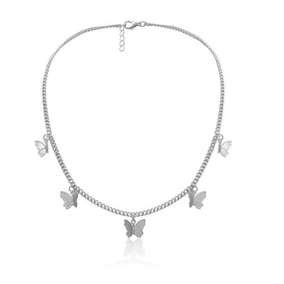 Collar Clavícula con Dije Mariposa de Metal y Borla - Image 5