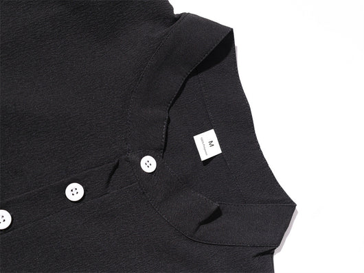 Camiseta Henley Manga Corta Suelta para Hombre - Estilo Casual - Image 18