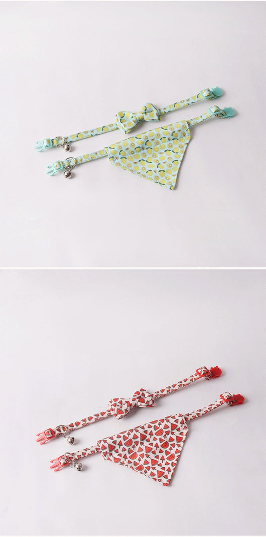 Collar Triangular para Mascota Serie Frutas Coloridas con Moño - Image 29