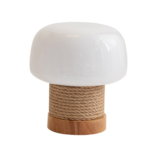 Lámpara de Mesa Setas Crema Estilo Nórdico Escandinavo en Madera - Image 2
