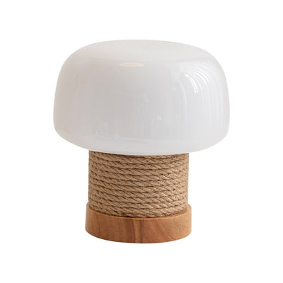 Lámpara de Mesa Setas Crema Estilo Nórdico Escandinavo en Madera - Image 2