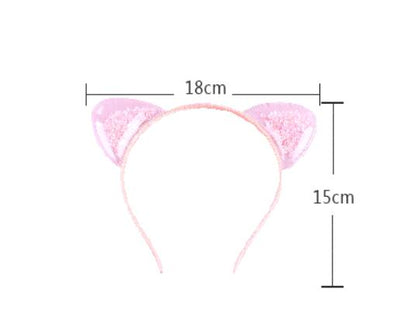 Diadema de Orejas de Gato Transparente con Lentejuelas Brillantes y Efecto Arenas Movedizas - Image 8