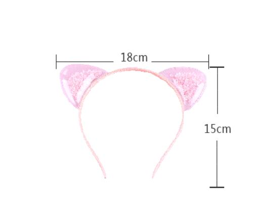 Diadema de Orejas de Gato Transparente con Lentejuelas Brillantes y Efecto Arenas Movedizas - Image 8
