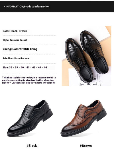Zapatos Ejecutivos de Cuero Hueco para Hombre - Elegancia Formal y Casual - Image 8