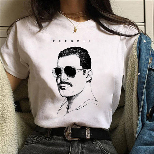 Camiseta Estampada Cuello Redondo Manga Corta para Mujer - Image 4