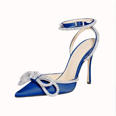 Tacones Altos de Satén con Moño y Cristales - Estilo Primavera y Otoño - Image 7