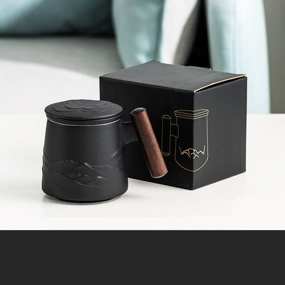 Taza Térmica de Cerámica Esmerilada con Separador de Té y Tapa - Image 6