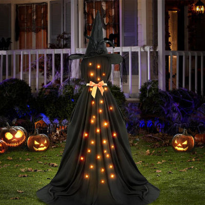 Fantasma LED Luminoso Negro con Moño Decorativo