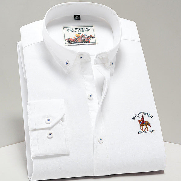 Camisa Oxford de Algodón Puro para Hombre - Estilo Ejecutivo Casual - Image 11