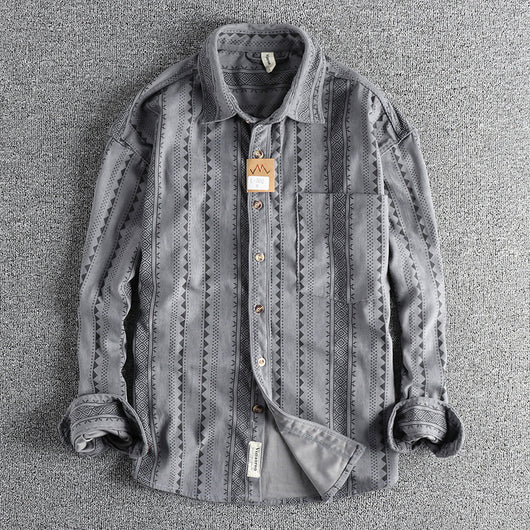 Camisa Casual Hombre Estilo Navajo Retro Americano - Image 7