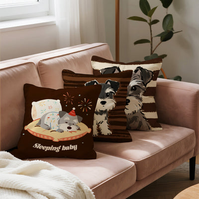 Funda de Almohada Schnauzer Adorable - Diseño Cartoon Perro - Image 16