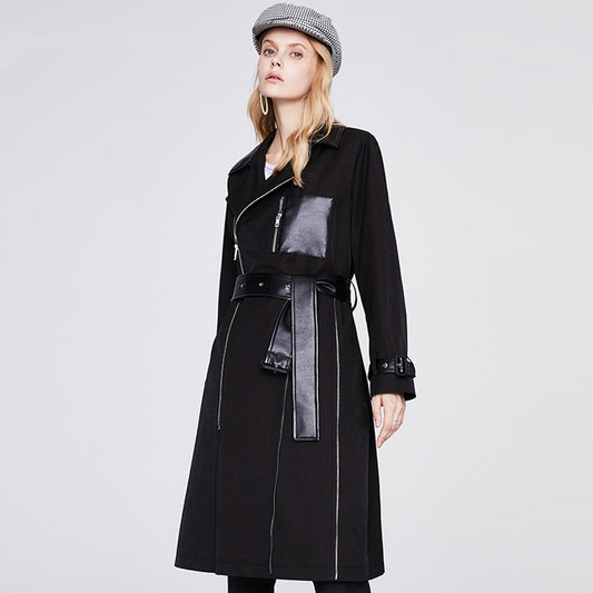 Abrigo Tipo Trinchera de Diseño Premium con Detalles Contrastantes para Mujer