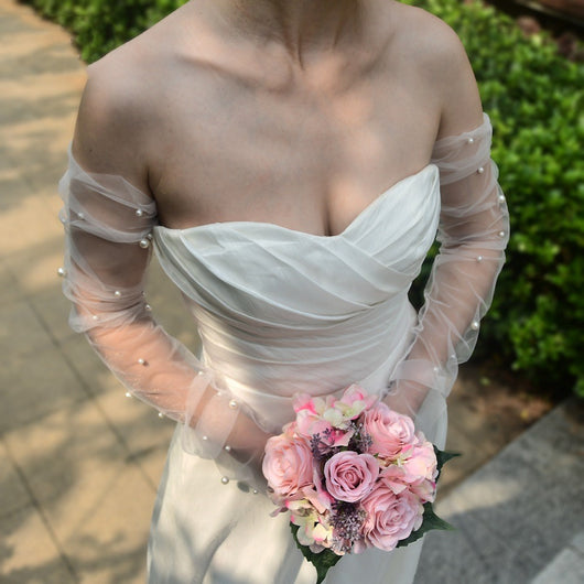 Guantes de Perla para Novia Inspiración Japonesa y Coreana - Image 2