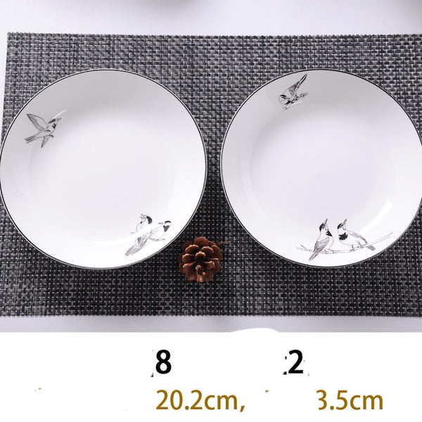 Plato Hondo de Porcelana Bone China Estilo Europeo Creativo - Image 10