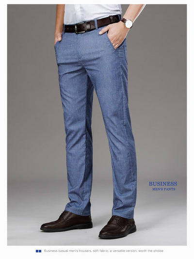 Pantalones Vaqueros Tencel Rectos Hombre Verano Cintura Alta Talla Grande - Image 14
