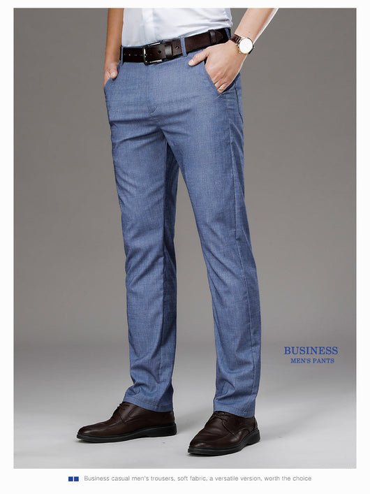 Pantalones Vaqueros Tencel Rectos Hombre Verano Cintura Alta Talla Grande - Image 14