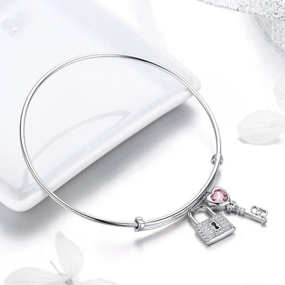 Pulsera de Candado del Amor Ajustable con Llave - Image 16