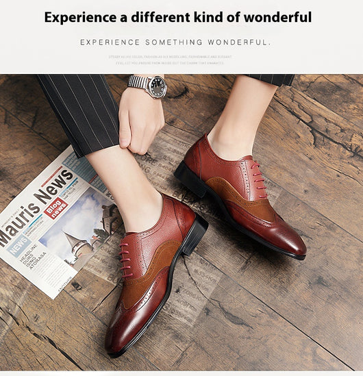 Zapatos Oxford Británicos de Cuero para Hombre - Punta Afilada - Image 15