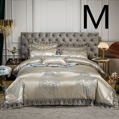 Conjunto de Cama Jacquard de Algodón con Encaje - 4 Piezas - Image 22