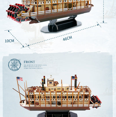 Modelo de Barco de Vapor del Río Mississippi - Puzzle 3D Estéreo - Image 7