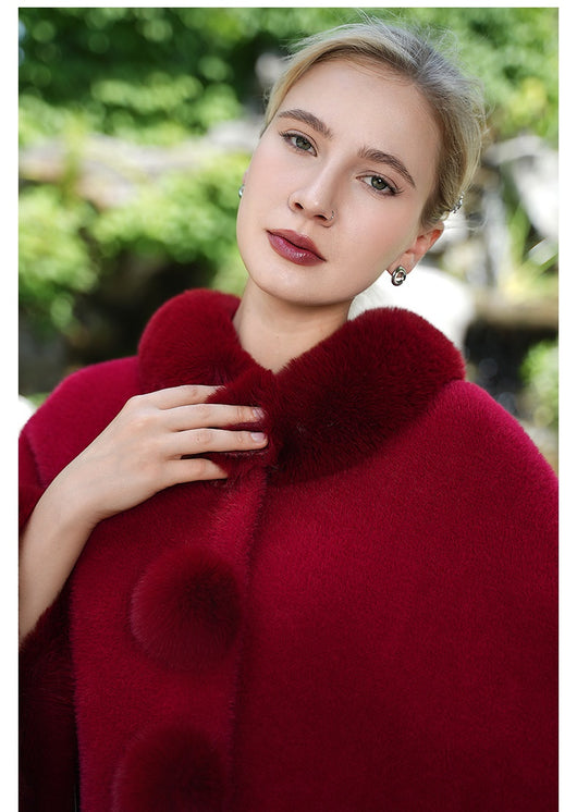 Capa Cardigan de Piel Blanca con Cuello de Peluche Estilo Inverness - Image 15