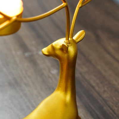Candelabro Navideño de Hierro Forjado con Reno - Decoración Romántica - Image 10