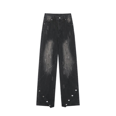 Pantalones Rectos Slim Fit Vintage Desgastado Versátil - Image 6