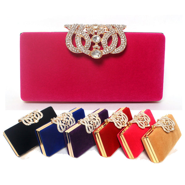 Bolso de Novia con Corona de Cristales y Gamuza