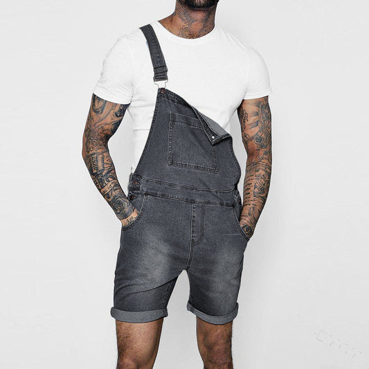 Jumpsuit Vaquero para Hombre con Dobladillo Enrollado