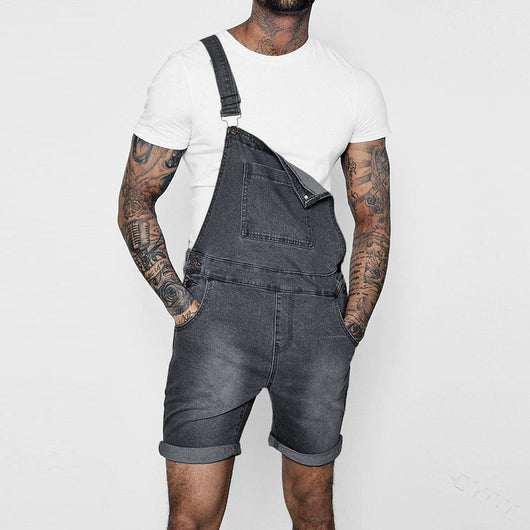 Jumpsuit Vaquero para Hombre con Dobladillo Enrollado