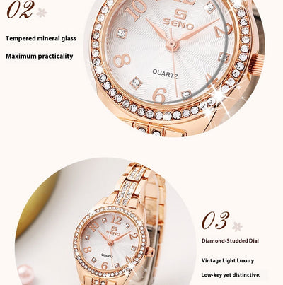 Reloj de Pulsera Impermeable para Mujer con Hebilla y Movimiento de Cuarzo - Image 13