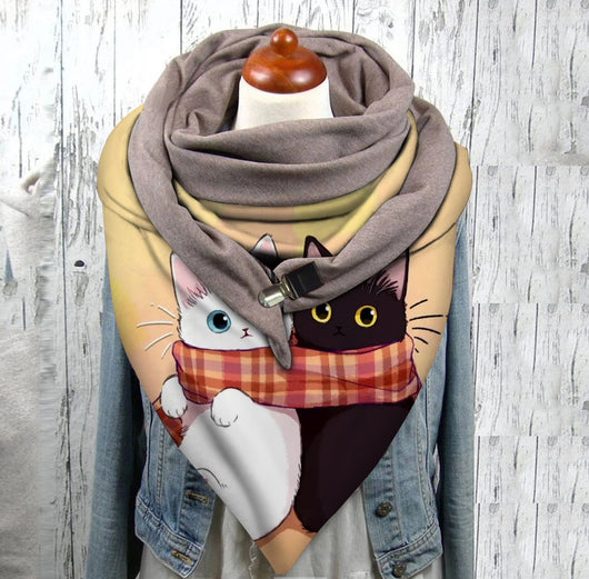 Bufanda Unisex con Estampado de Gato - Diseño Minimalista - Image 6