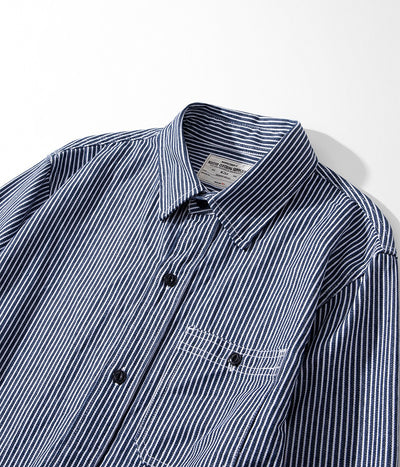 Camisa Retro de Rayas Verticales Manga Larga para Hombre - Image 43