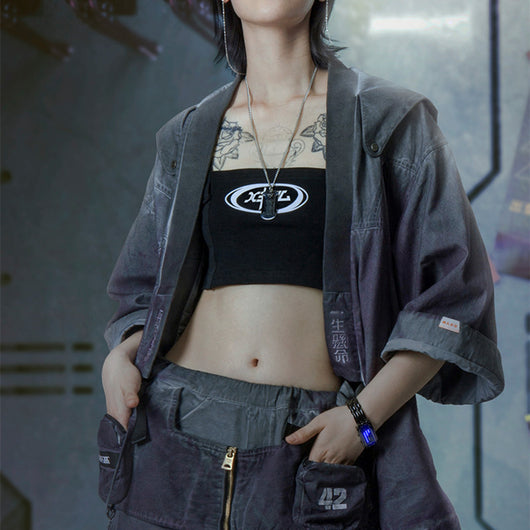 Sudadera con Capucha Gradient Punk Urbano Japonés