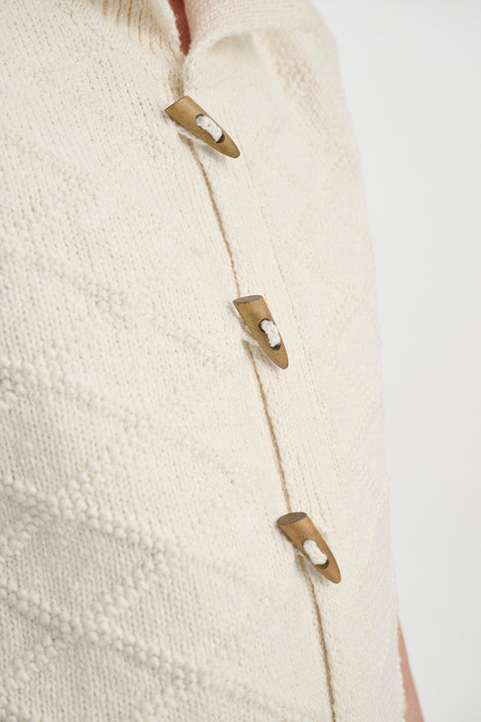 Chaleco Cardigan Tejido de Algodón con Textura Diamante - Image 24