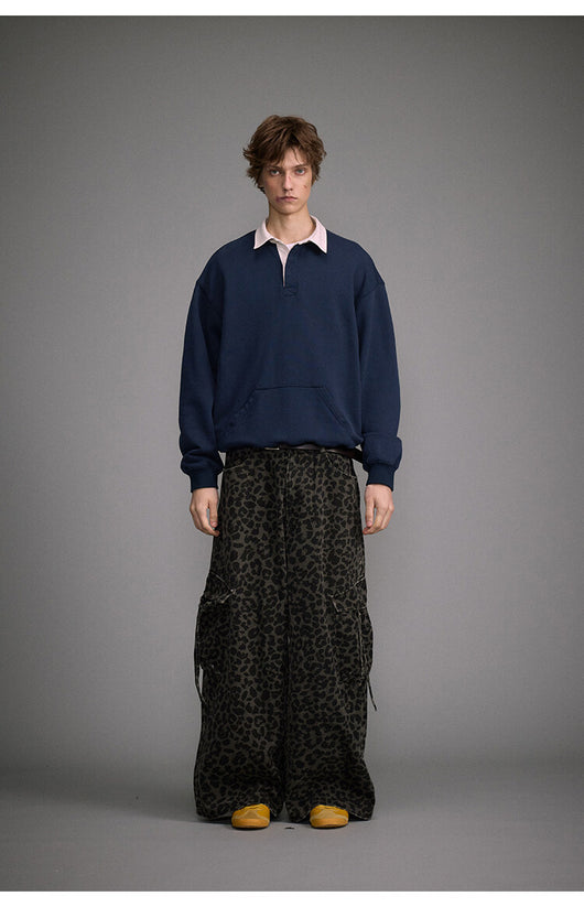 Pantalones Vintage Estampado Leopardo Cintura Alta con Bolsillos Grandes - Image 15