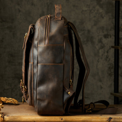 Mochila de Cuero Genuino para Hombre Estilo Retro Artesanal - Image 4