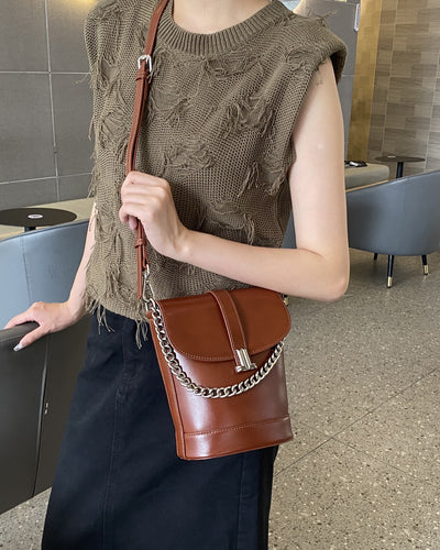 Bolso de Cuero Genuino con Cadena - Bandolera de Piel Auténtica - Image 7