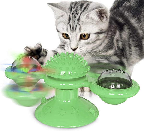 Juguete Interactivo para Gatos con Catnip, Luz LED y Ventosa