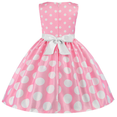 Vestido Infantil con Estampado Irregular y Lazo Festivo - Image 14