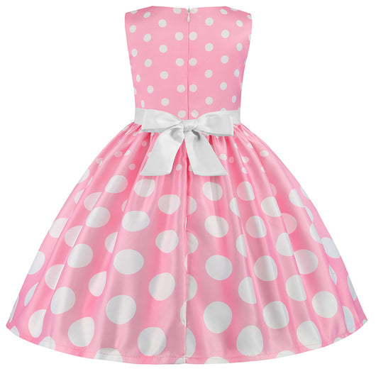 Vestido Infantil con Estampado Irregular y Lazo Festivo - Image 14