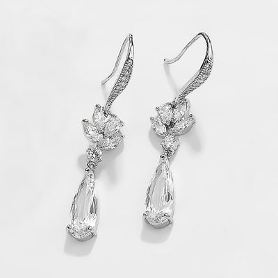 Aretes de Boda Gota de Agua Coreanos Largos - Image 8
