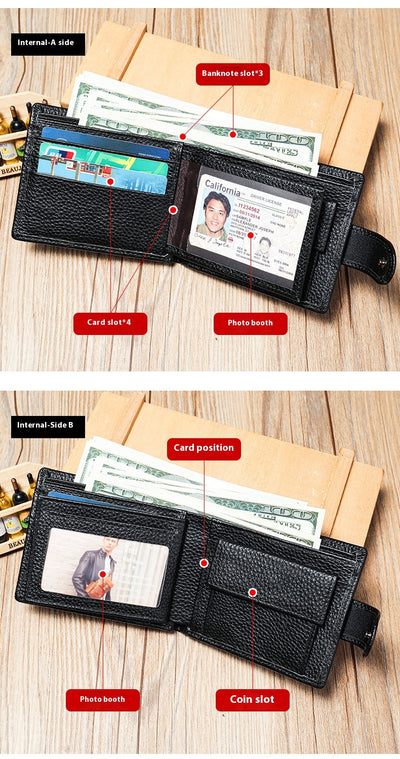 Billetera de Cuero para Hombre en Piel de Res Premium con Monedero - Image 12