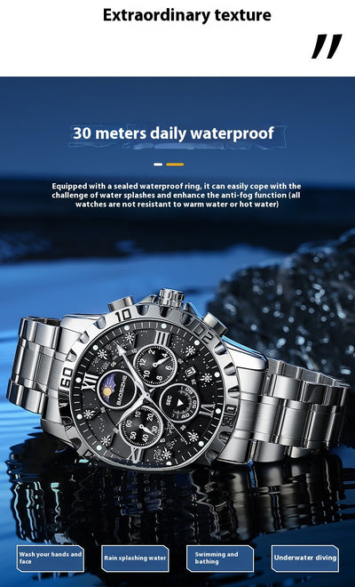Reloj de Cuarzo Luminoso Impermeable para Hombre - Elegancia Profesional - Image 15