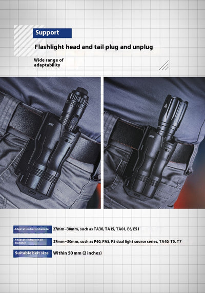 Linterna Táctica V6 Giratoria 360° con Funda de Extracción Rápida - Image 9