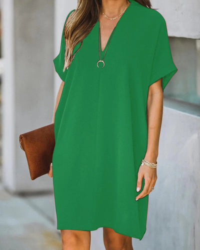 Vestido Corto Escote V Manga Corta para Casa y Descanso - Image 8