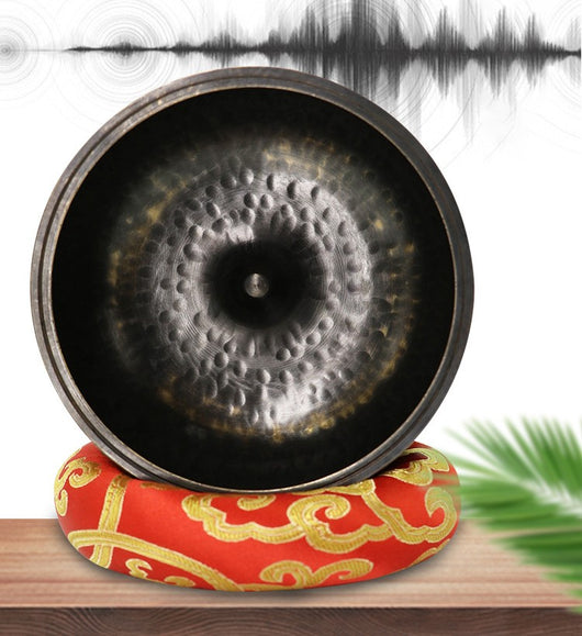 Cuenco Tibetano Buda Oro Negro para Meditación y Sonido - Image 4